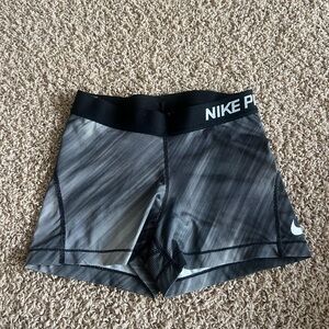 nike black, white and gray design spandex/ volleyball shorts. size small